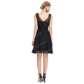 Grace Karin Sleeveless Crew Neck Black Chiffon Short Prom Dress GK000063-1